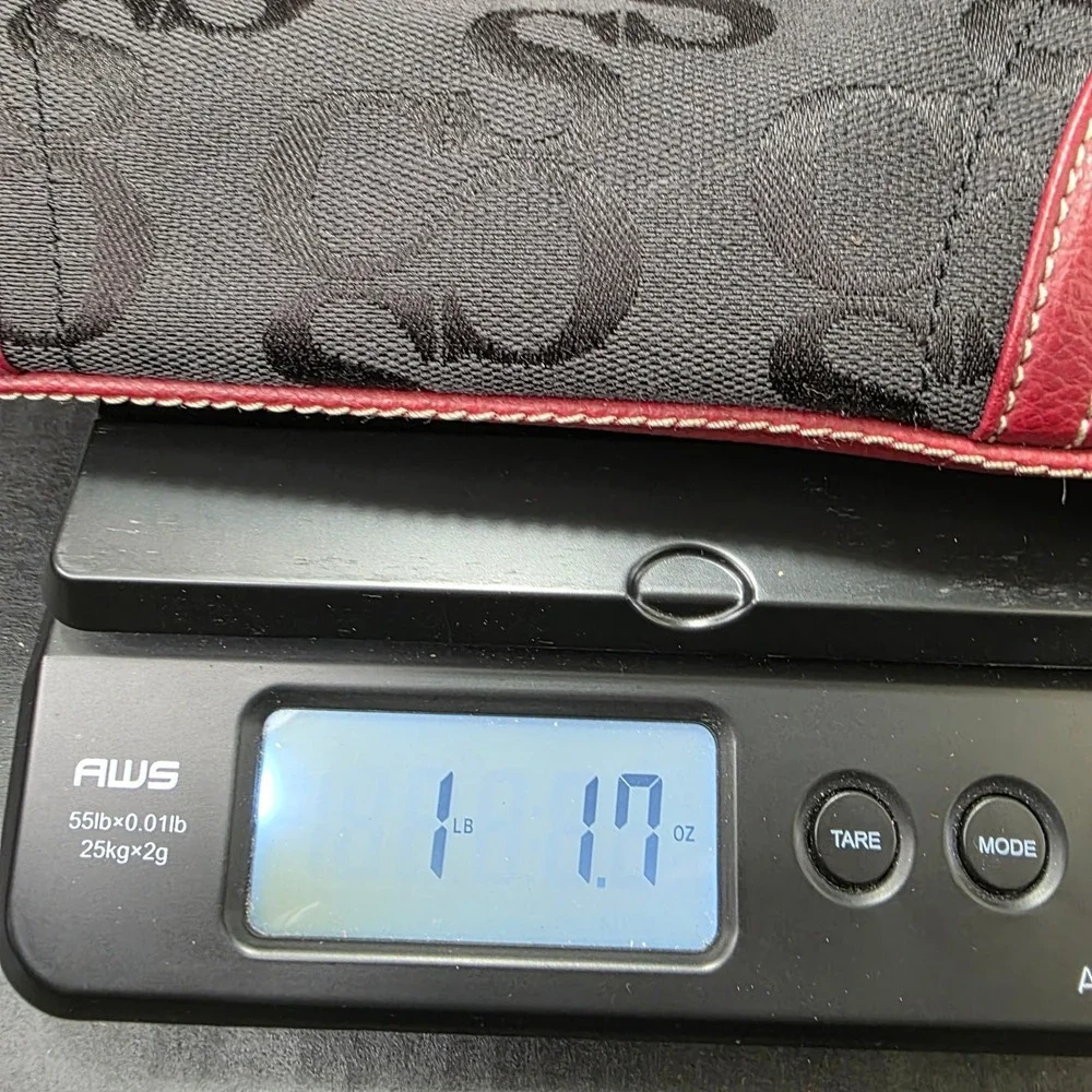 Sophia Caparelli Black‎ Red Monogram Canvas Shoulder Bag Y2K Buckle Hobo Purse